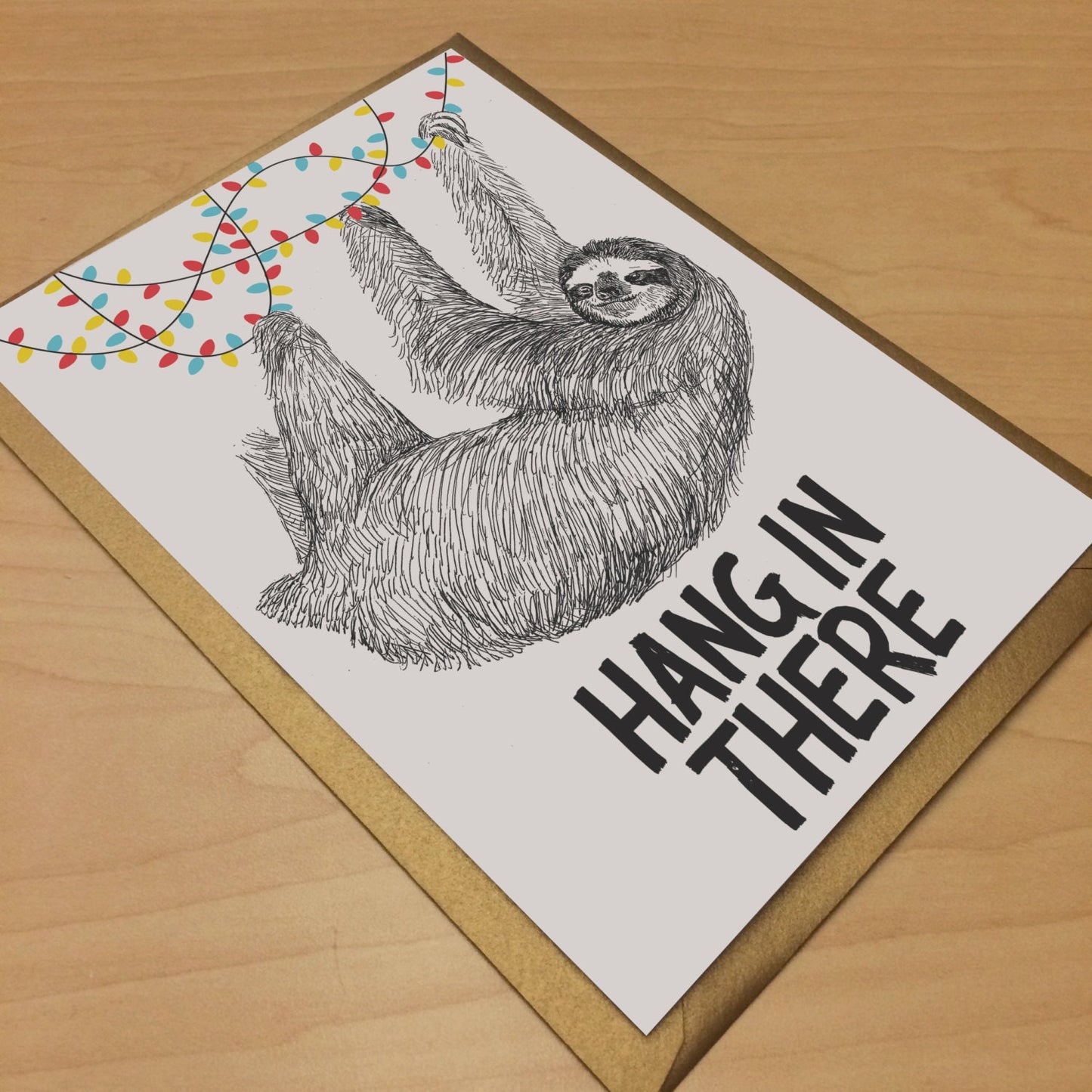 Hang in There | Sloth Holiday Card