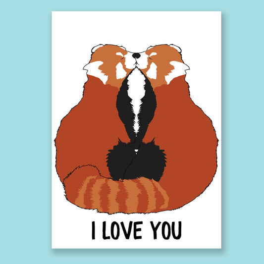 I Love You Red Pandas Card • Greeting Card • Valentine's Day • Stationery