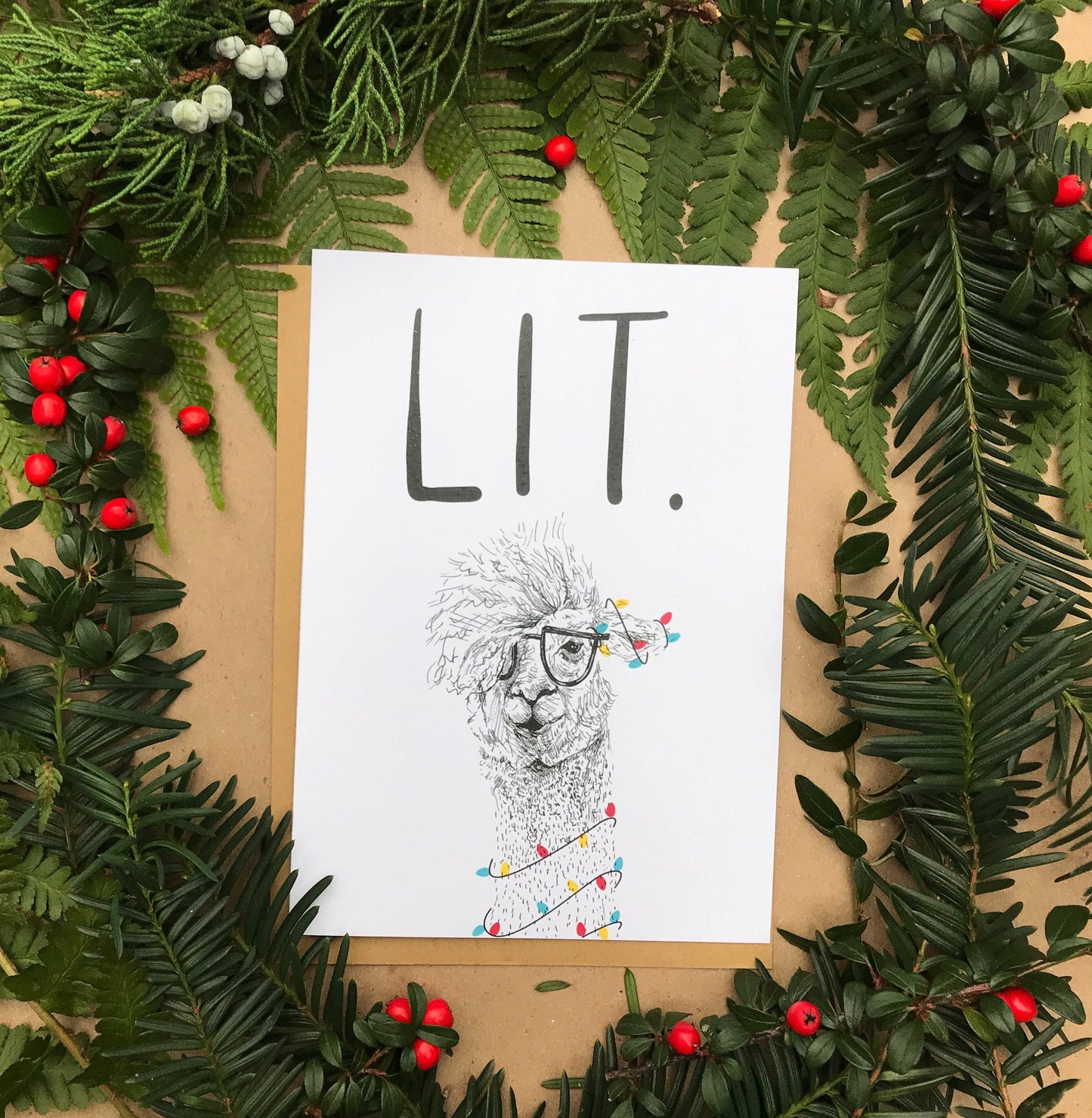 Lit Llama | Holiday Card
