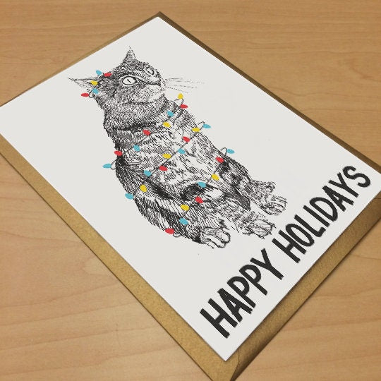 Happy Holidays Cat | Holiday Card