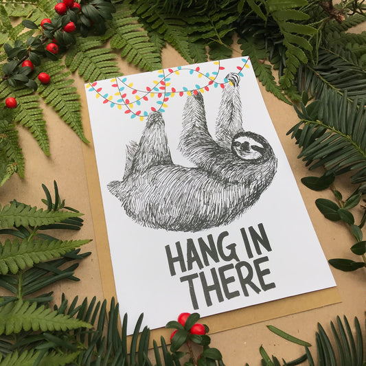 Hang in There | Sloth Holiday Card